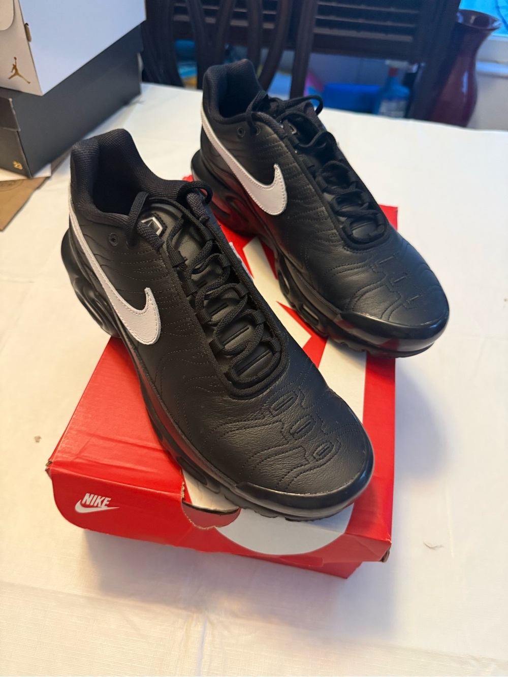 Nike Air Max Men’s Black Athletic Sneakers with White Swoosh